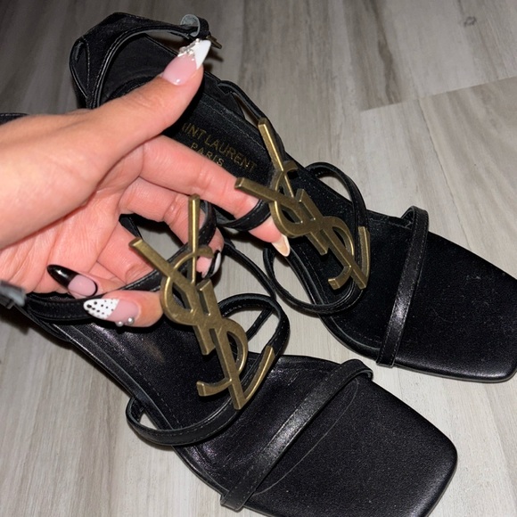 Saint Laurent Black Strappy Heels - Picture 3 of 3